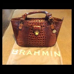BRAHMIN COLLETTE PECAN SATCHEL BAG